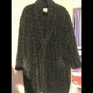 ÉTOILE ISABEL MARANT FAUX FUR KNEE-LENGTH COAT
